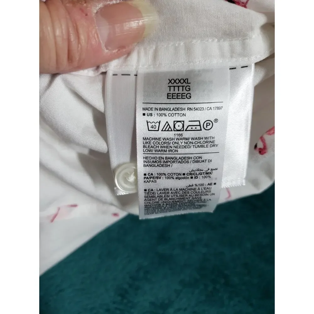 Old Navy Shirt Size 4XL XXXXL Mens Short Sleeve Button Up Flamingo NWT - Picture 6 of 10